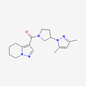 molecular formula C17H23N5O B5475270 3-{[3-(3,5-dimethyl-1H-pyrazol-1-yl)pyrrolidin-1-yl]carbonyl}-4,5,6,7-tetrahydropyrazolo[1,5-a]pyridine 