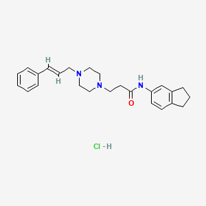 molecular formula C25H32ClN3O B5475287 N-(2,3-dihydro-1H-inden-5-yl)-3-[4-(3-phenyl-2-propen-1-yl)-1-piperazinyl]propanamide hydrochloride 