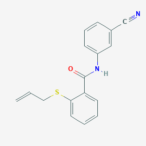 molecular formula C17H14N2OS B5475328 2-(allylthio)-N-(3-cyanophenyl)benzamide 