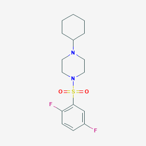 molecular formula C16H22F2N2O2S B5475342 1-cyclohexyl-4-[(2,5-difluorophenyl)sulfonyl]piperazine 