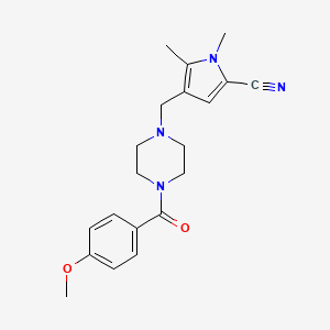 molecular formula C20H24N4O2 B5475348 4-{[4-(4-methoxybenzoyl)-1-piperazinyl]methyl}-1,5-dimethyl-1H-pyrrole-2-carbonitrile 