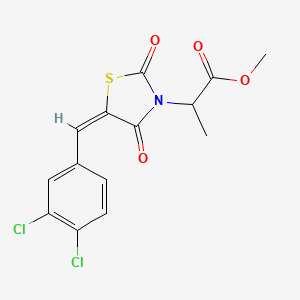 molecular formula C14H11Cl2NO4S B5475384 methyl 2-[(5E)-5-(3,4-dichlorobenzylidene)-2,4-dioxo-1,3-thiazolidin-3-yl]propanoate 