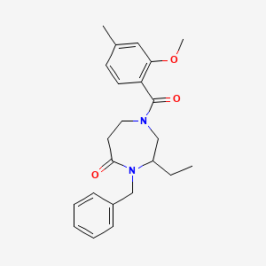 4-benzyl-3-ethyl-1-(2-methoxy-4-methylbenzoyl)-1,4-diazepan-5-one