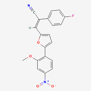 (E)-2-(4-fluorophenyl)-3-[5-(2-methoxy-4-nitrophenyl)furan-2-yl]prop-2-enenitrile