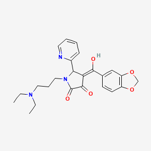 molecular formula C24H27N3O5 B5475478 4-(1,3-benzodioxol-5-ylcarbonyl)-1-[3-(diethylamino)propyl]-3-hydroxy-5-(2-pyridinyl)-1,5-dihydro-2H-pyrrol-2-one 