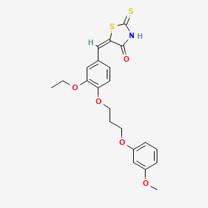 molecular formula C22H23NO5S2 B5475499 5-{3-ethoxy-4-[3-(3-methoxyphenoxy)propoxy]benzylidene}-2-thioxo-1,3-thiazolidin-4-one 