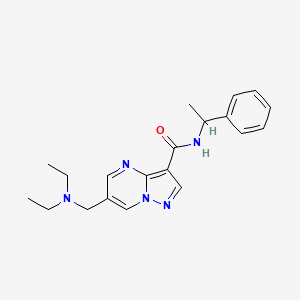 molecular formula C20H25N5O B5475533 6-[(diethylamino)methyl]-N-(1-phenylethyl)pyrazolo[1,5-a]pyrimidine-3-carboxamide 