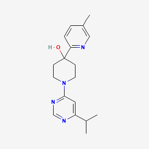 molecular formula C18H24N4O B5475578 1-(6-isopropylpyrimidin-4-yl)-4-(5-methylpyridin-2-yl)piperidin-4-ol 