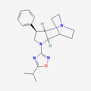 molecular formula C20H26N4O B5475581 3-[(2R,3R,6R)-3-phenyl-1,5-diazatricyclo[5.2.2.02,6]undecan-5-yl]-5-propan-2-yl-1,2,4-oxadiazole 