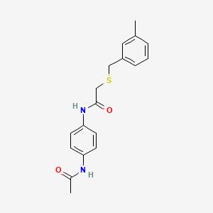 molecular formula C18H20N2O2S B5475587 N-[4-(acetylamino)phenyl]-2-[(3-methylbenzyl)thio]acetamide 