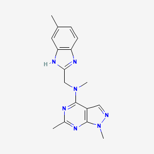 N,1,6-trimethyl-N-[(5-methyl-1H-benzimidazol-2-yl)methyl]-1H-pyrazolo[3,4-d]pyrimidin-4-amine