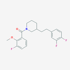 molecular formula C21H22F3NO2 B5475594 3-[2-(3,4-difluorophenyl)ethyl]-1-(3-fluoro-2-methoxybenzoyl)piperidine 