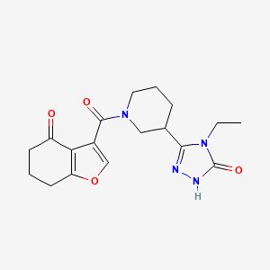 4-ethyl-5-{1-[(4-oxo-4,5,6,7-tetrahydro-1-benzofuran-3-yl)carbonyl]piperidin-3-yl}-2,4-dihydro-3H-1,2,4-triazol-3-one