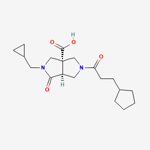 (3aS*,6aS*)-5-(3-cyclopentylpropanoyl)-2-(cyclopropylmethyl)-1-oxohexahydropyrrolo[3,4-c]pyrrole-3a(1H)-carboxylic acid