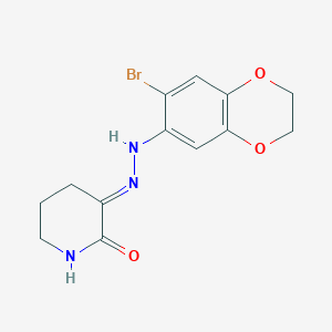 molecular formula C13H14BrN3O3 B5475649 (3E)-3-[(6-bromo-2,3-dihydro-1,4-benzodioxin-7-yl)hydrazinylidene]piperidin-2-one 