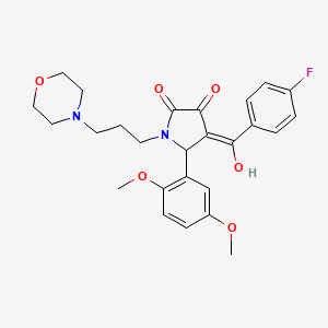 molecular formula C26H29FN2O6 B5475721 (4E)-5-(2,5-dimethoxyphenyl)-4-[(4-fluorophenyl)-hydroxymethylidene]-1-(3-morpholin-4-ylpropyl)pyrrolidine-2,3-dione 