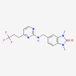 1,3-dimethyl-5-({[4-(3,3,3-trifluoropropyl)pyrimidin-2-yl]amino}methyl)-1,3-dihydro-2H-benzimidazol-2-one