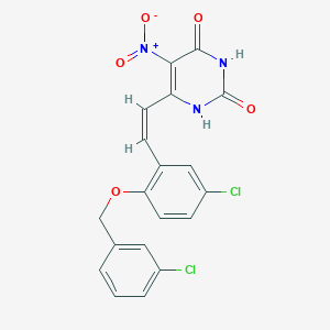 6-[(Z)-2-{5-chloro-2-[(3-chlorobenzyl)oxy]phenyl}ethenyl]-5-nitropyrimidine-2,4(1H,3H)-dione