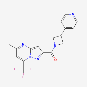 molecular formula C17H14F3N5O B5475886 5-methyl-2-{[3-(4-pyridinyl)-1-azetidinyl]carbonyl}-7-(trifluoromethyl)pyrazolo[1,5-a]pyrimidine 