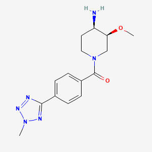 molecular formula C15H20N6O2 B5475887 (3S*,4R*)-3-methoxy-1-[4-(2-methyl-2H-tetrazol-5-yl)benzoyl]piperidin-4-amine 