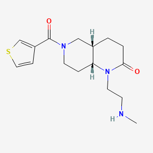 molecular formula C16H23N3O2S B5475897 rel-(4aS,8aR)-1-[2-(methylamino)ethyl]-6-(3-thienylcarbonyl)octahydro-1,6-naphthyridin-2(1H)-one hydrochloride 