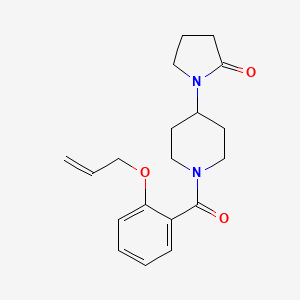 molecular formula C19H24N2O3 B5475901 1-{1-[2-(allyloxy)benzoyl]piperidin-4-yl}pyrrolidin-2-one 