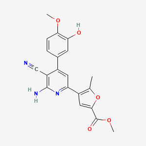 molecular formula C20H17N3O5 B5475909 methyl 4-[6-amino-5-cyano-4-(3-hydroxy-4-methoxyphenyl)pyridin-2-yl]-5-methyl-2-furoate 