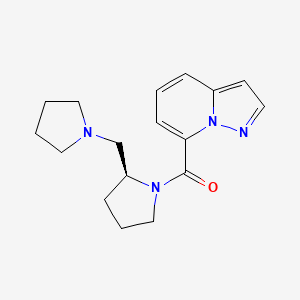 molecular formula C17H22N4O B5475910 pyrazolo[1,5-a]pyridin-7-yl-[(2S)-2-(pyrrolidin-1-ylmethyl)pyrrolidin-1-yl]methanone 