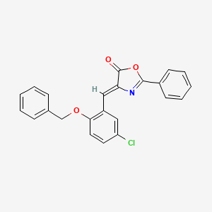 molecular formula C23H16ClNO3 B5475940 (4Z)-4-[(5-chloro-2-phenylmethoxyphenyl)methylidene]-2-phenyl-1,3-oxazol-5-one 