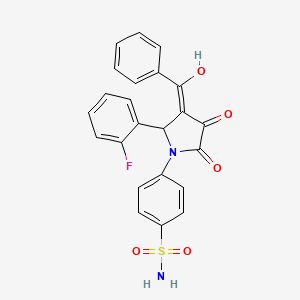 molecular formula C23H17FN2O5S B5475972 4-[(3Z)-2-(2-fluorophenyl)-3-[hydroxy(phenyl)methylidene]-4,5-dioxopyrrolidin-1-yl]benzenesulfonamide 