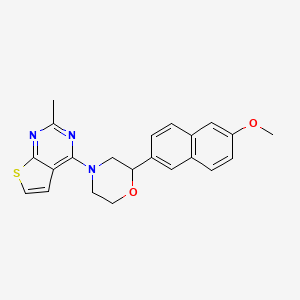 molecular formula C22H21N3O2S B5475973 4-[2-(6-methoxy-2-naphthyl)morpholin-4-yl]-2-methylthieno[2,3-d]pyrimidine 