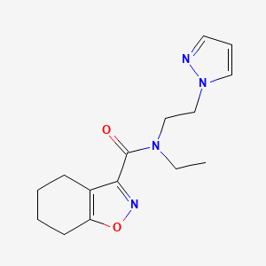 molecular formula C15H20N4O2 B5475979 N-ethyl-N-[2-(1H-pyrazol-1-yl)ethyl]-4,5,6,7-tetrahydro-2,1-benzisoxazole-3-carboxamide 