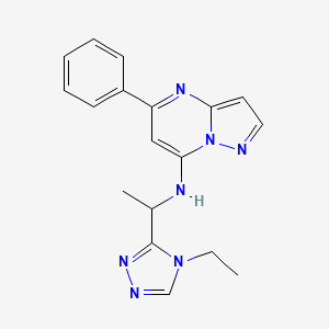 N-[1-(4-ethyl-4H-1,2,4-triazol-3-yl)ethyl]-5-phenylpyrazolo[1,5-a]pyrimidin-7-amine