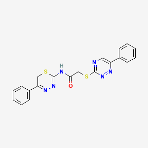 molecular formula C20H16N6OS2 B5476022 N-(5-phenyl-6H-1,3,4-thiadiazin-2-yl)-2-[(6-phenyl-1,2,4-triazin-3-yl)sulfanyl]acetamide 