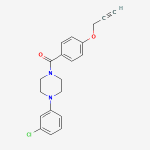 1-(3-chlorophenyl)-4-[4-(2-propyn-1-yloxy)benzoyl]piperazine