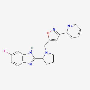 molecular formula C20H18FN5O B5476065 5-fluoro-2-(1-{[3-(2-pyridinyl)-5-isoxazolyl]methyl}-2-pyrrolidinyl)-1H-benzimidazole 