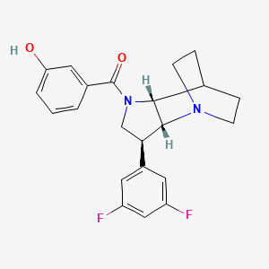 molecular formula C22H22F2N2O2 B5476083 3-{[(2R*,3S*,6R*)-3-(3,5-difluorophenyl)-1,5-diazatricyclo[5.2.2.0~2,6~]undec-5-yl]carbonyl}phenol 