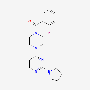 molecular formula C19H22FN5O B5476149 4-[4-(2-fluorobenzoyl)-1-piperazinyl]-2-(1-pyrrolidinyl)pyrimidine 