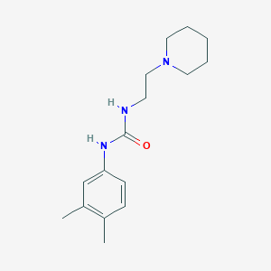 molecular formula C16H25N3O B5476154 N-(3,4-DIMETHYLPHENYL)-N'-(2-PIPERIDINOETHYL)UREA 