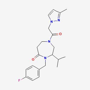 4-(4-fluorobenzyl)-3-isopropyl-1-[(3-methyl-1H-pyrazol-1-yl)acetyl]-1,4-diazepan-5-one