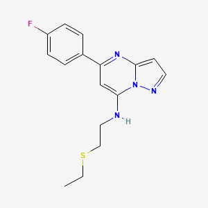 molecular formula C16H17FN4S B5476188 N-[2-(ethylthio)ethyl]-5-(4-fluorophenyl)pyrazolo[1,5-a]pyrimidin-7-amine 