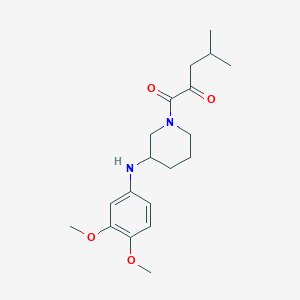 molecular formula C19H28N2O4 B5476197 1-{3-[(3,4-dimethoxyphenyl)amino]-1-piperidinyl}-4-methyl-1-oxo-2-pentanone 