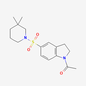 molecular formula C17H24N2O3S B5476210 1-acetyl-5-[(3,3-dimethyl-1-piperidinyl)sulfonyl]indoline 