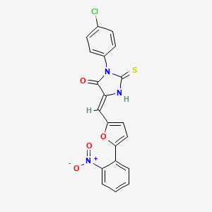 3-(4-chlorophenyl)-5-{[5-(2-nitrophenyl)-2-furyl]methylene}-2-thioxo-4-imidazolidinone