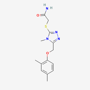 molecular formula C14H18N4O2S B5476266 2-({5-[(2,4-dimethylphenoxy)methyl]-4-methyl-4H-1,2,4-triazol-3-yl}sulfanyl)acetamide 