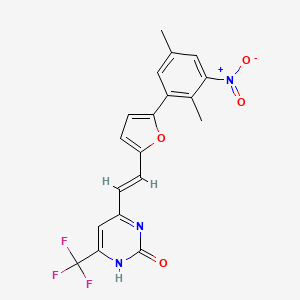 4-[(E)-2-[5-(2,5-dimethyl-3-nitrophenyl)furan-2-yl]ethenyl]-6-(trifluoromethyl)-1H-pyrimidin-2-one