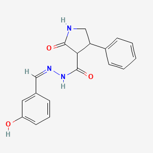 molecular formula C18H17N3O3 B5476313 N-[(Z)-(3-hydroxyphenyl)methylideneamino]-2-oxo-4-phenylpyrrolidine-3-carboxamide 