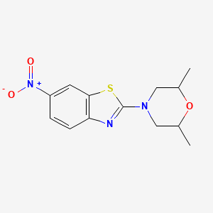 molecular formula C13H15N3O3S B5476327 2-(2,6-Dimethylmorpholin-4-yl)-6-nitro-1,3-benzothiazole 