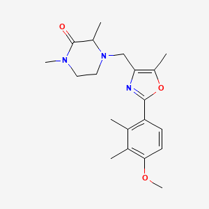 molecular formula C20H27N3O3 B5476340 4-{[2-(4-methoxy-2,3-dimethylphenyl)-5-methyl-1,3-oxazol-4-yl]methyl}-1,3-dimethylpiperazin-2-one 