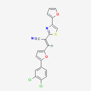 molecular formula C20H10Cl2N2O2S B5476348 3-[5-(3,4-dichlorophenyl)-2-furyl]-2-[4-(2-furyl)-1,3-thiazol-2-yl]acrylonitrile 